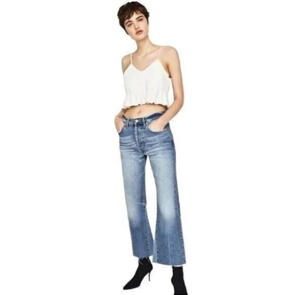 Nwot Zara faux leather tank top in off-white size small